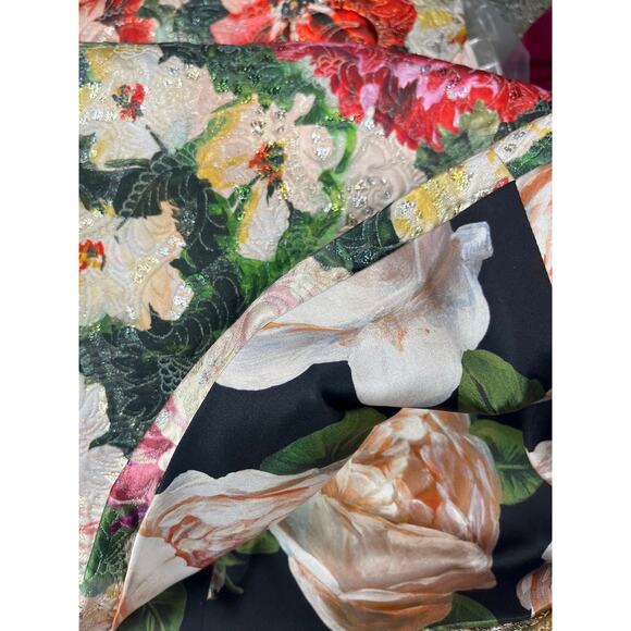 NWT DOLCE & GABBANA Metallic Floral-Print Cotton-Blend Brocade Mini Dress 42 M - Picture 12 of 14